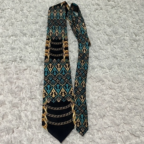 RUSH LIMBAUGH VINTAGE SILK TIE.BLUE/GOLD/BLACK - Picture 1 of 6
